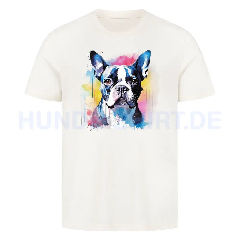 Premium T-Shirt "Boston Terrier Splash" Natural Raw – hunde-shirt.de