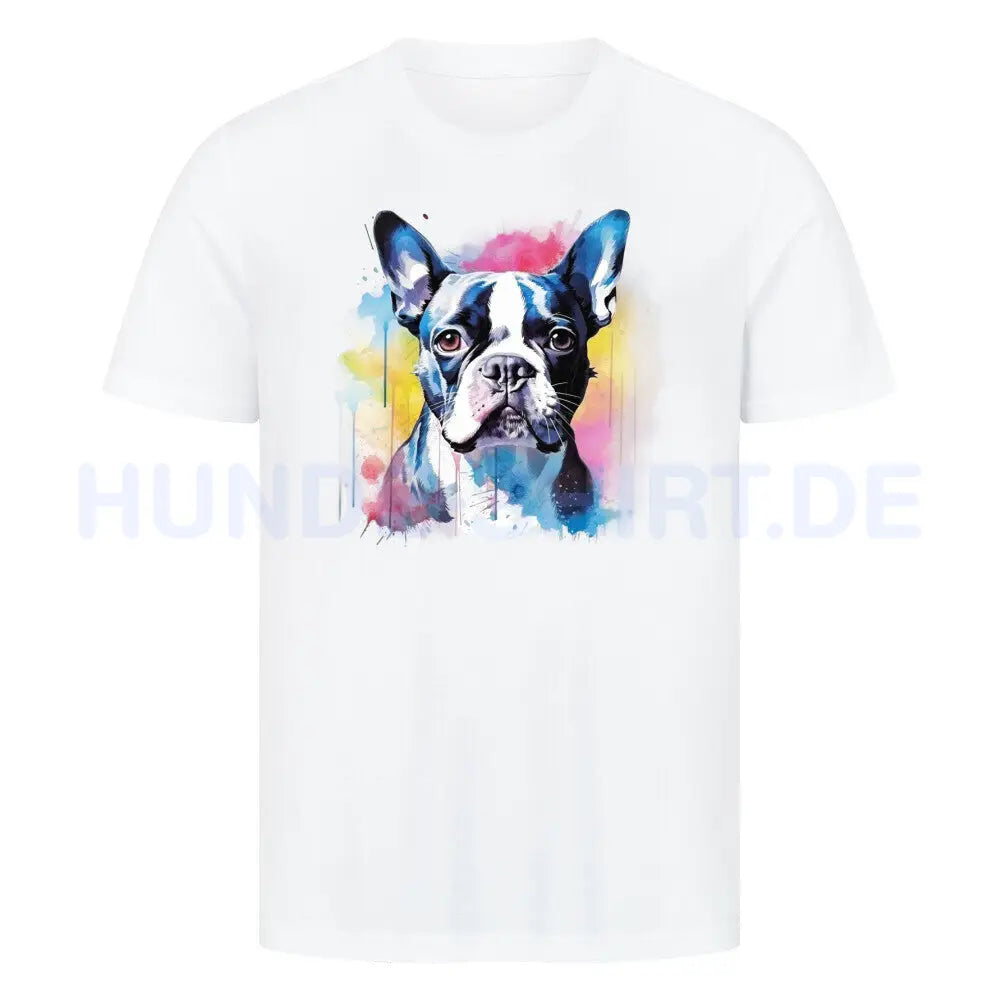 Premium T-Shirt "Boston Terrier Splash" Weiß – hunde-shirt.de