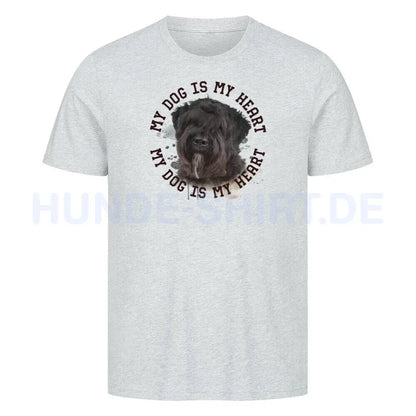 Premium T-Shirt "Bouvier HEART" Heather Grey – hunde-shirt.de