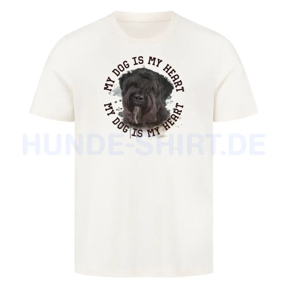 Premium T-Shirt "Bouvier HEART" Natural Raw – hunde-shirt.de