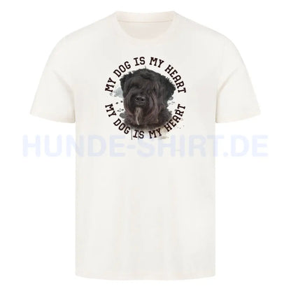 Premium T-Shirt "Bouvier HEART" Natural Raw – hunde-shirt.de