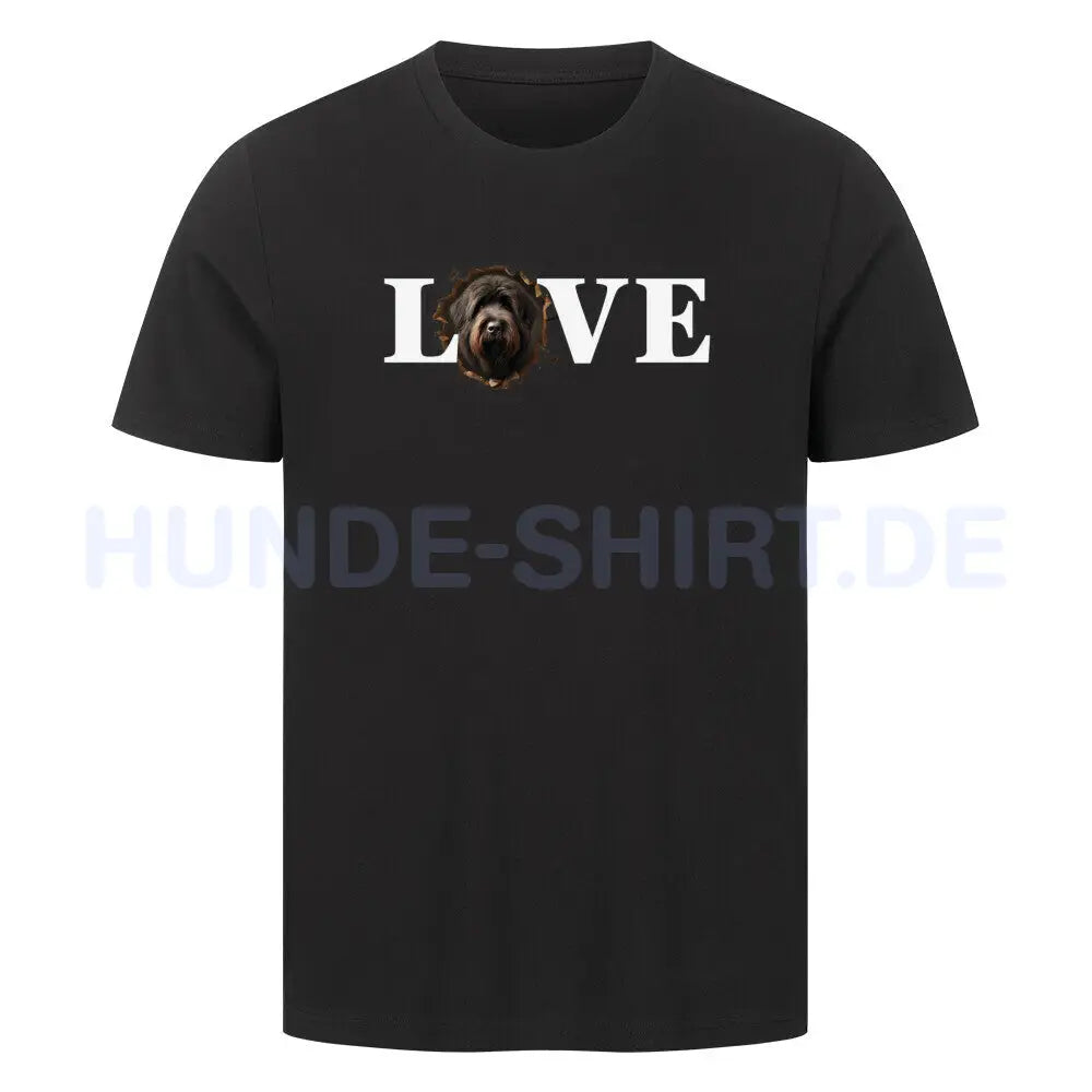 Premium T-Shirt "Bouvier - LOVE" Schwarz – hunde-shirt.de