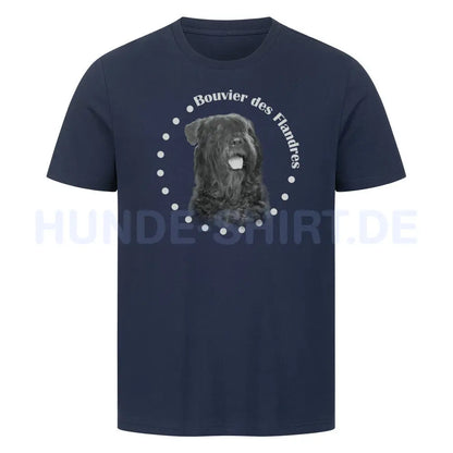 Premium T-Shirt "Bouvier Rounded" French Navy – hunde-shirt.de