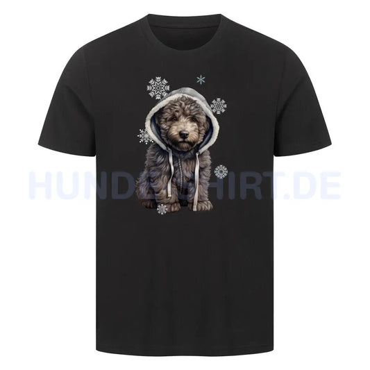 Premium T-Shirt "Bouvier Winter" Schwarz – hunde-shirt.de