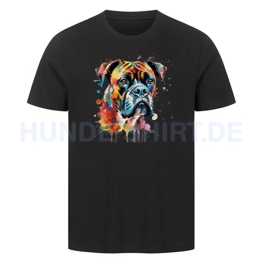 Premium T-Shirt "Boxer Paint" Schwarz – hunde-shirt.de