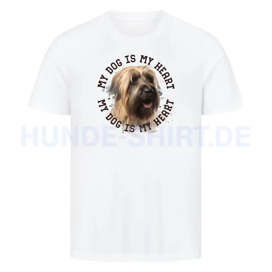 Premium T-Shirt "Briard HEART 2" Weiß – hunde-shirt.de