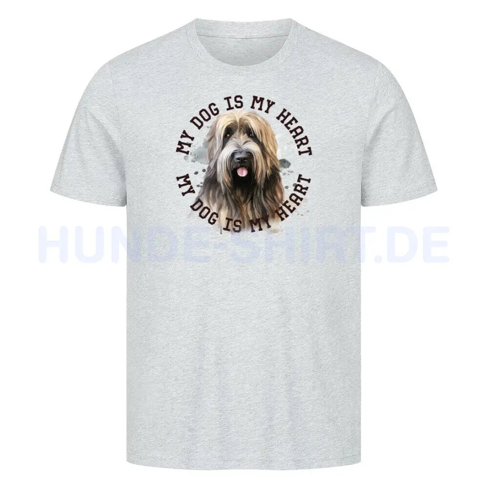 Premium T-Shirt "Briard HEART" Heather Grey – hunde-shirt.de