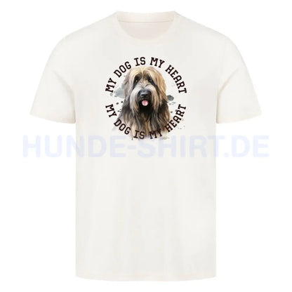 Premium T-Shirt "Briard HEART" Natural Raw – hunde-shirt.de