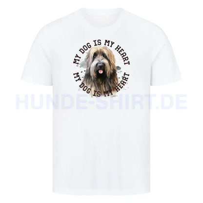 Premium T-Shirt "Briard HEART" Weiß – hunde-shirt.de