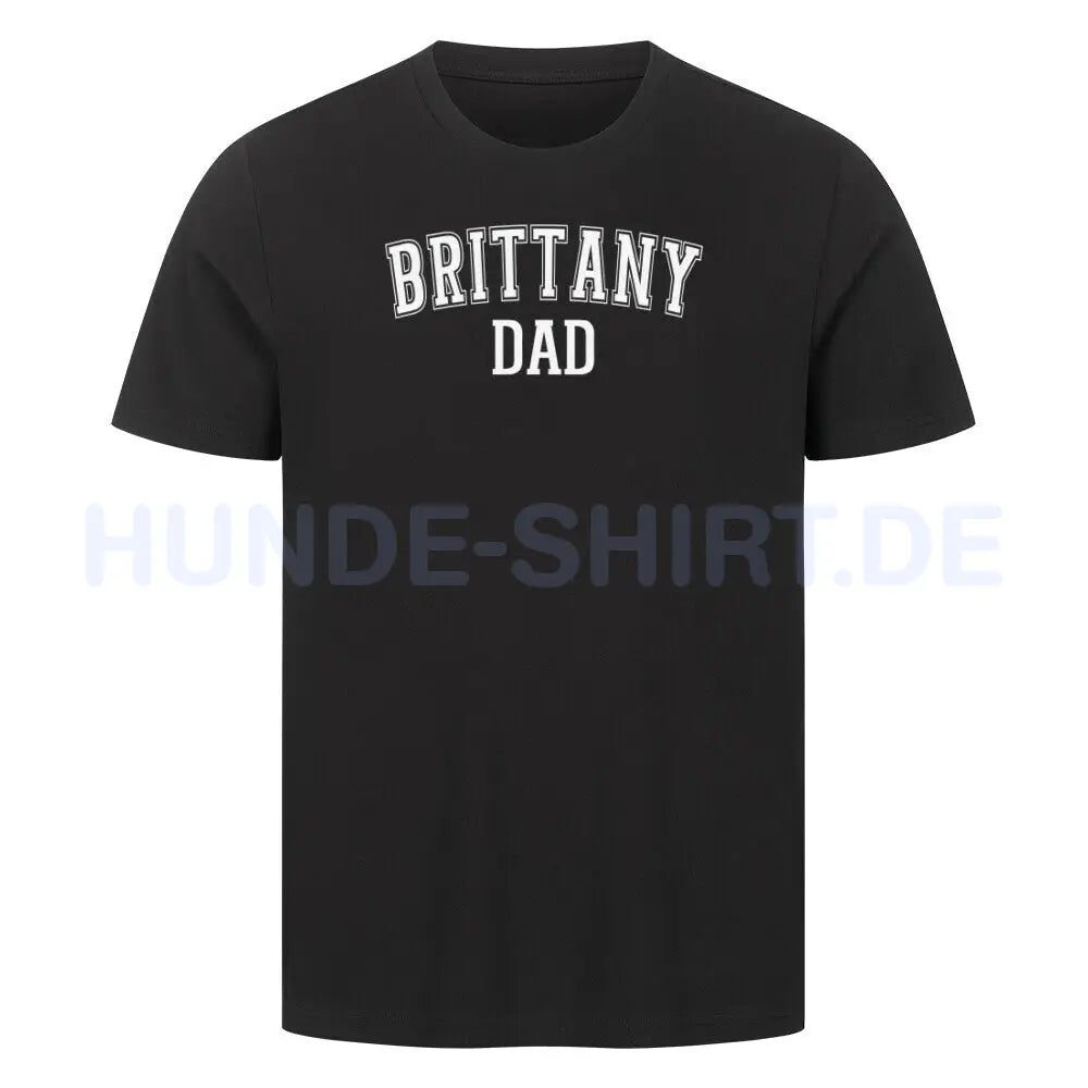 Premium T-Shirt "Brittany Spaniel - DAD" Schwarz – hunde-shirt.de