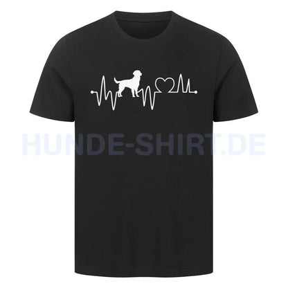 Premium T-Shirt "Brittany Spaniel - Heartbeat" Schwarz – hunde-shirt.de