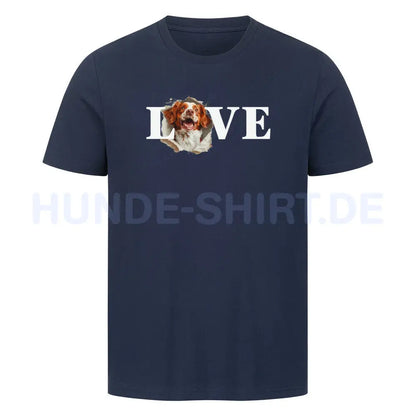 Premium T-Shirt "Brittany Spaniel - LOVE" French Navy – hunde-shirt.de