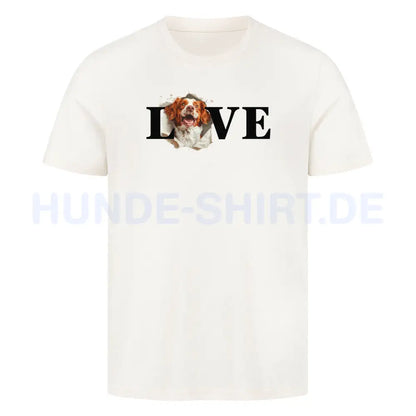 Premium T-Shirt "Brittany Spaniel - LOVE" Natural Raw – hunde-shirt.de