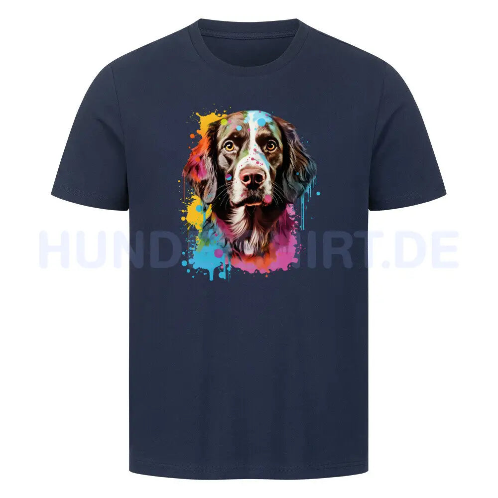 Premium T-Shirt "Brittany Spaniel - Paint" French Navy – hunde-shirt.de