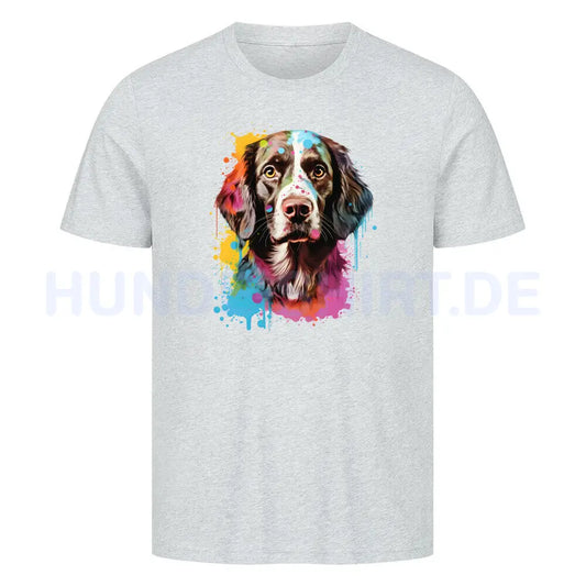 Premium T-Shirt "Brittany Spaniel - Paint" Heather Grey – hunde-shirt.de