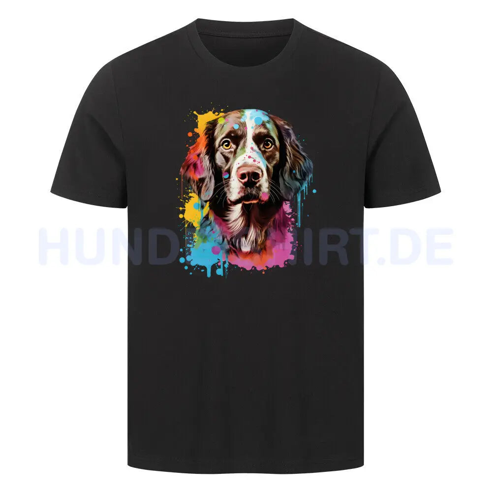 Premium T-Shirt "Brittany Spaniel - Paint" Schwarz – hunde-shirt.de