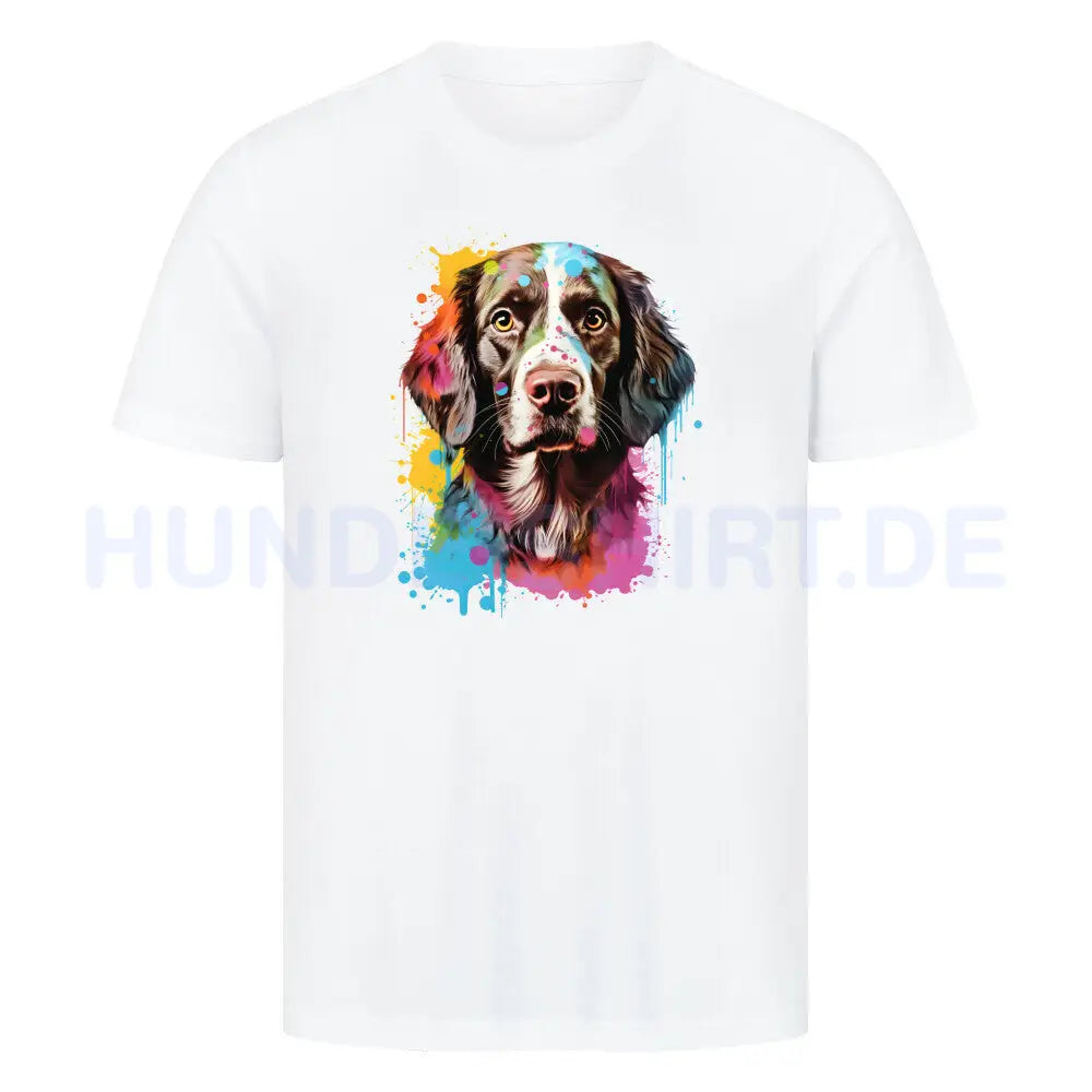 Premium T-Shirt "Brittany Spaniel - Paint" Weiß – hunde-shirt.de