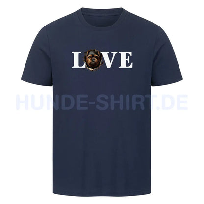 Premium T-Shirt "Brüsseler Griffon ( dunkel ) - LOVE" French Navy – hunde-shirt.de