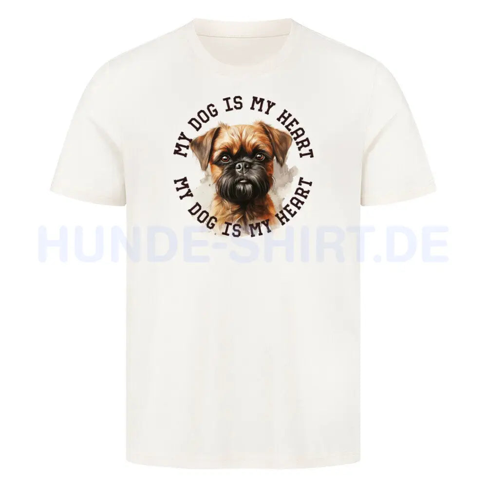 Premium T-Shirt "Brüsseler Griffon HEART" Natural Raw – hunde-shirt.de