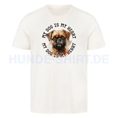 Premium T-Shirt "Brüsseler Griffon HEART" Natural Raw – hunde-shirt.de