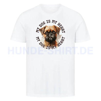 Premium T-Shirt "Brüsseler Griffon HEART" Weiß – hunde-shirt.de