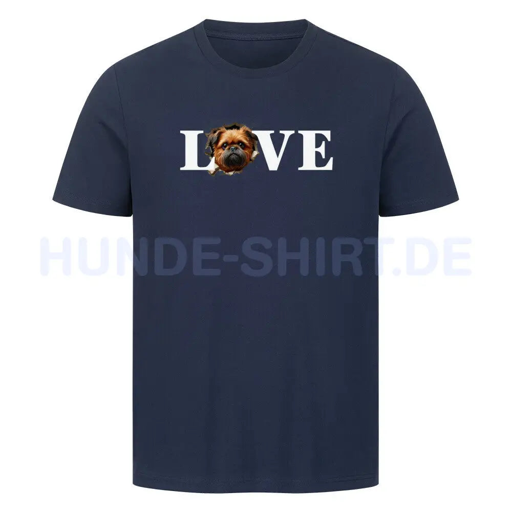 Premium T-Shirt "Brüsseler Griffon - LOVE" French Navy – hunde-shirt.de