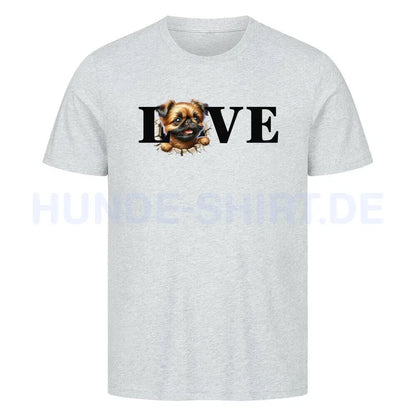 Premium T-Shirt "Brüsseler Griffon LOVE" Heather Grey – hunde-shirt.de