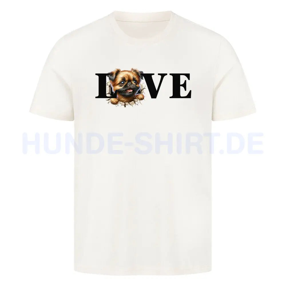 Premium T-Shirt "Brüsseler Griffon LOVE" Natural Raw – hunde-shirt.de