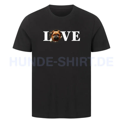 Premium T-Shirt "Brüsseler Griffon - LOVE" Schwarz – hunde-shirt.de