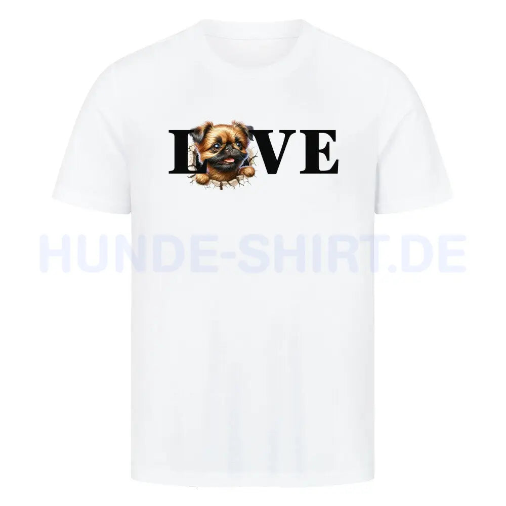 Premium T-Shirt "Brüsseler Griffon LOVE" Weiß – hunde-shirt.de