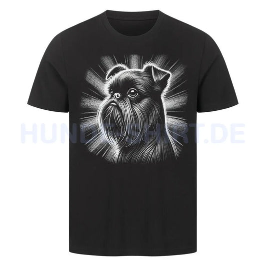 Premium T-Shirt "Brüsseler Griffon - Shine" Schwarz – hunde-shirt.de