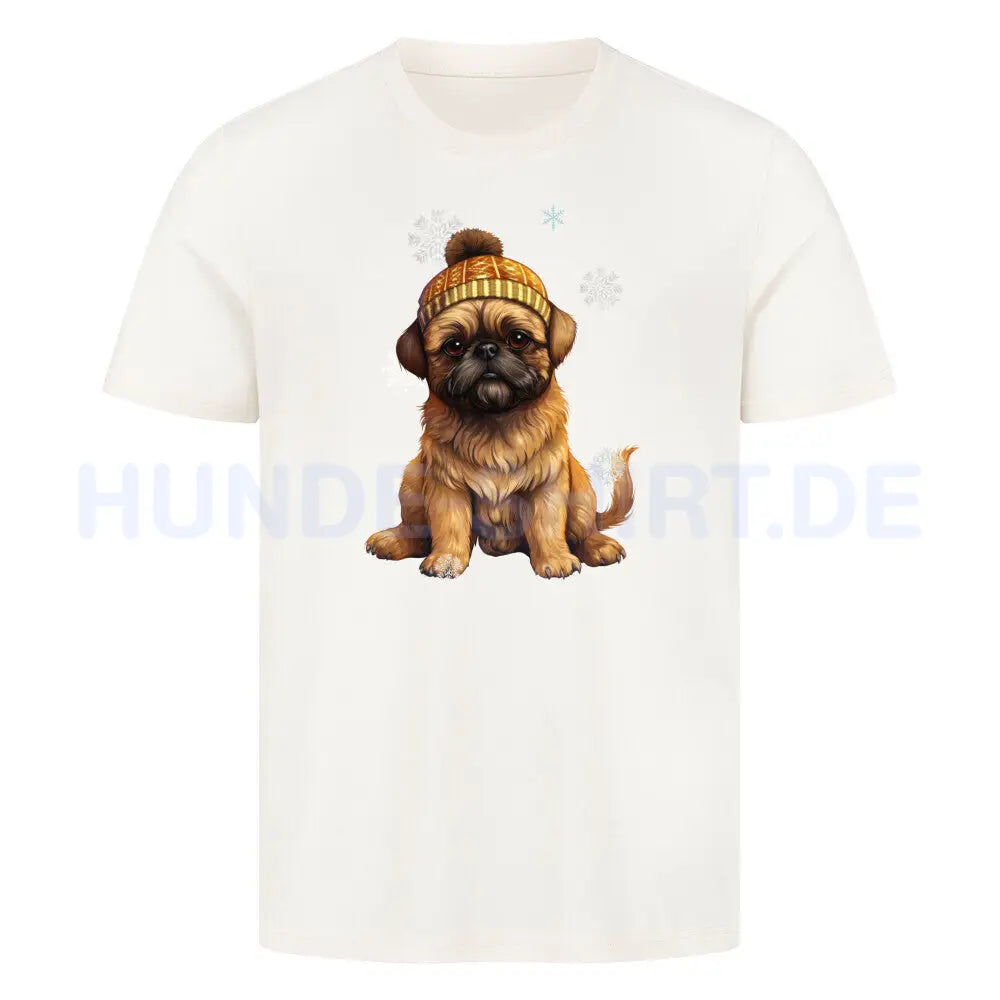 Premium T-Shirt "Brüsseler Griffon Winter" Natural Raw – hunde-shirt.de