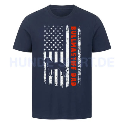 Premium T-Shirt "Bullmastiff - Flag Dad" French Navy – hunde-shirt.de