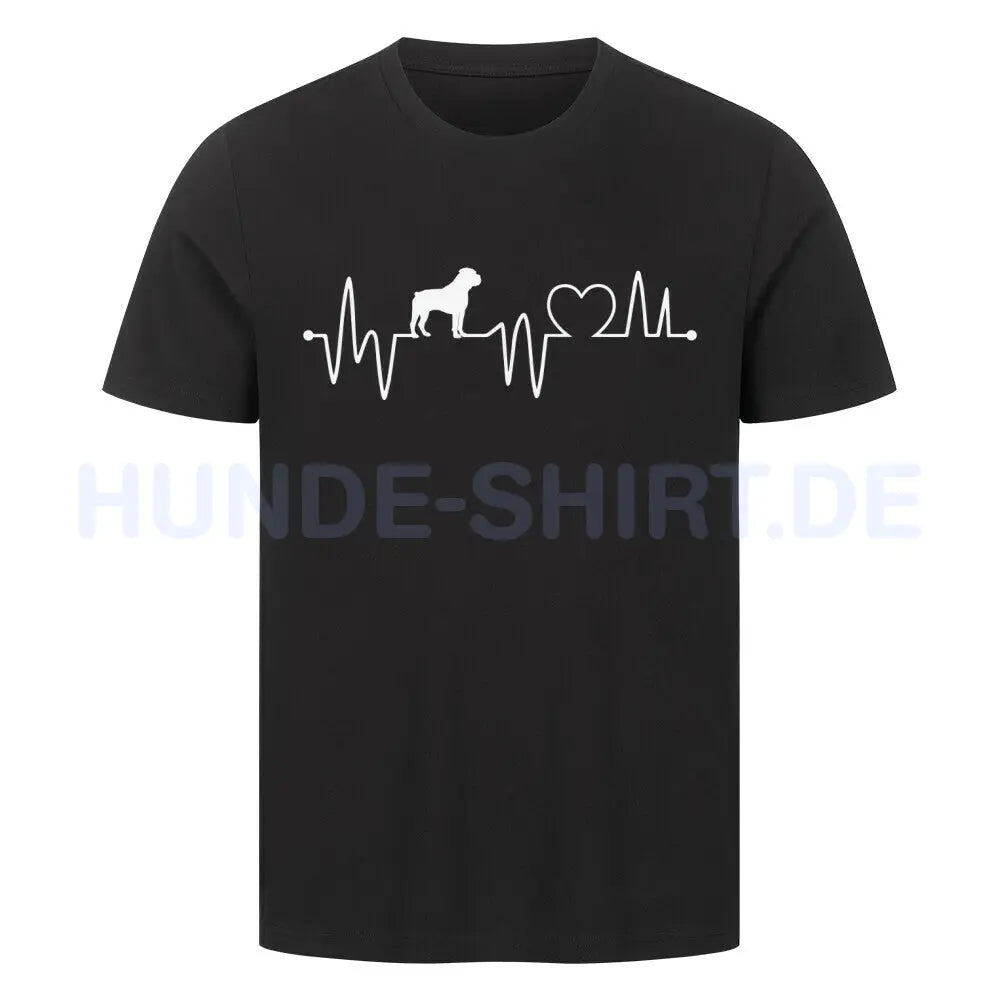 Premium T-Shirt "Bullmastiff - Heartbeat" Schwarz – hunde-shirt.de