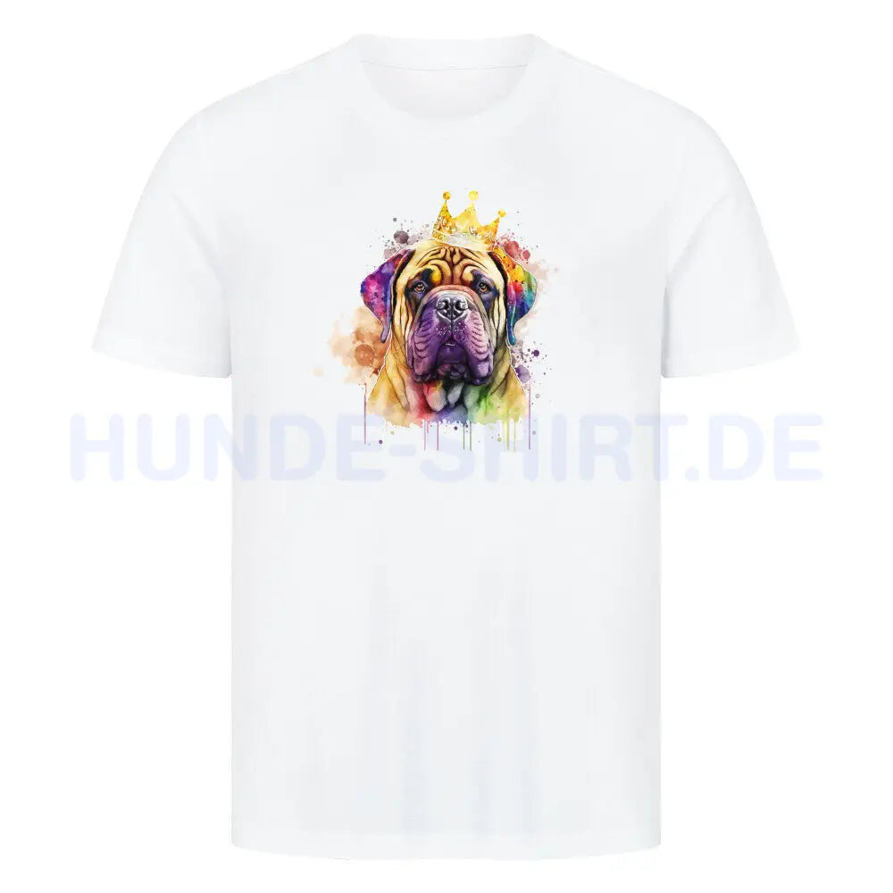 Premium T-Shirt "Bullmastiff - King" Weiß – hunde-shirt.de