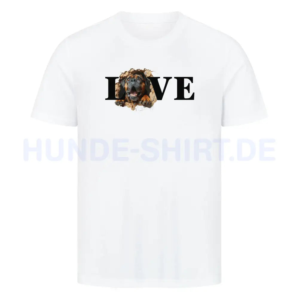 Premium T-Shirt "Bullmastiff - LOVE" Weiß – hunde-shirt.de