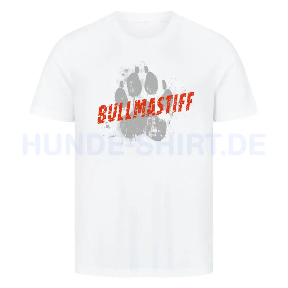 Premium T-Shirt "Bullmastiff - PAW II" Weiß – hunde-shirt.de