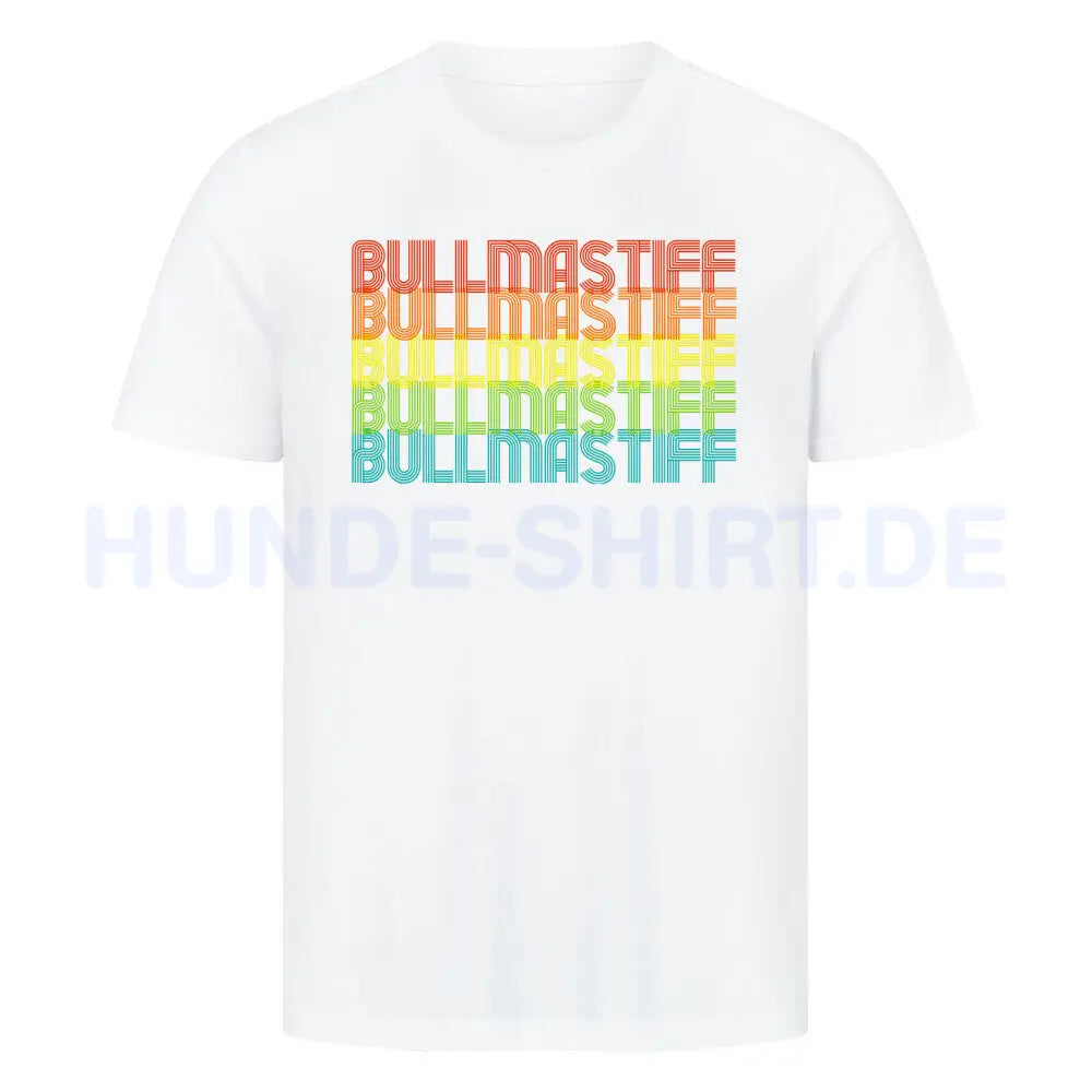 Premium T-Shirt "Bullmastiff - RETRO" Weiß – hunde-shirt.de