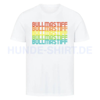 Premium T-Shirt "Bullmastiff - RETRO" Weiß – hunde-shirt.de