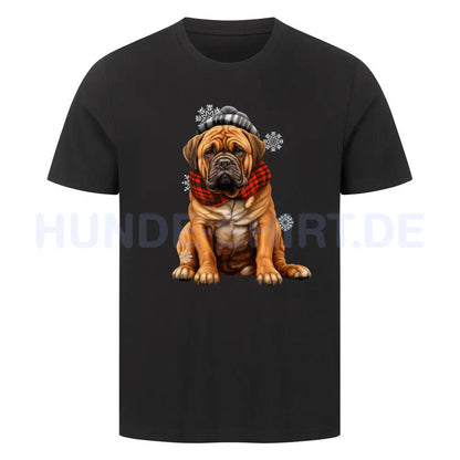 Premium T-Shirt "Bullmastiff - Winter" Schwarz – hunde-shirt.de