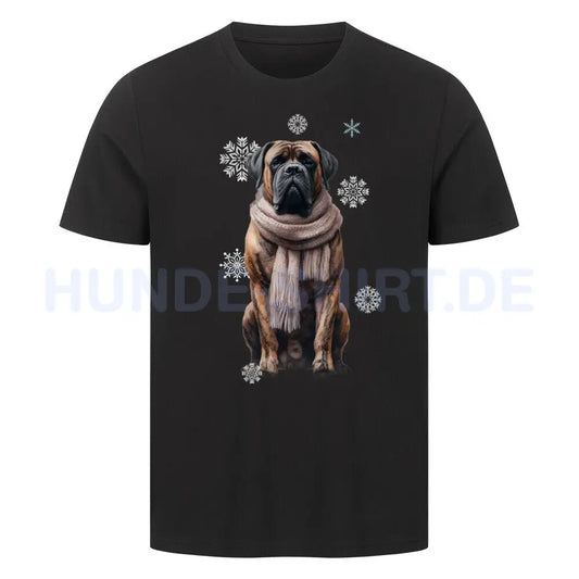 Premium T-Shirt "Bullmastiff Winter" Schwarz – hunde-shirt.de