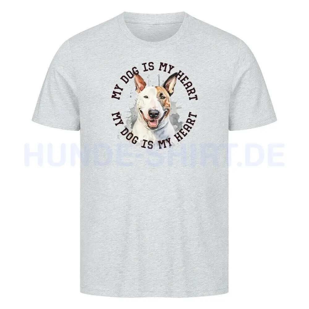 Premium T-Shirt "Bullterrier HEART 2" Heather Grey – hunde-shirt.de