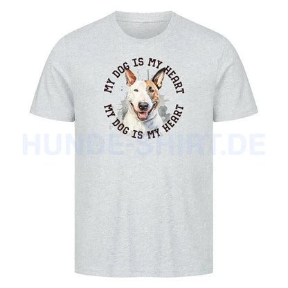 Premium T-Shirt "Bullterrier HEART 2" Heather Grey – hunde-shirt.de