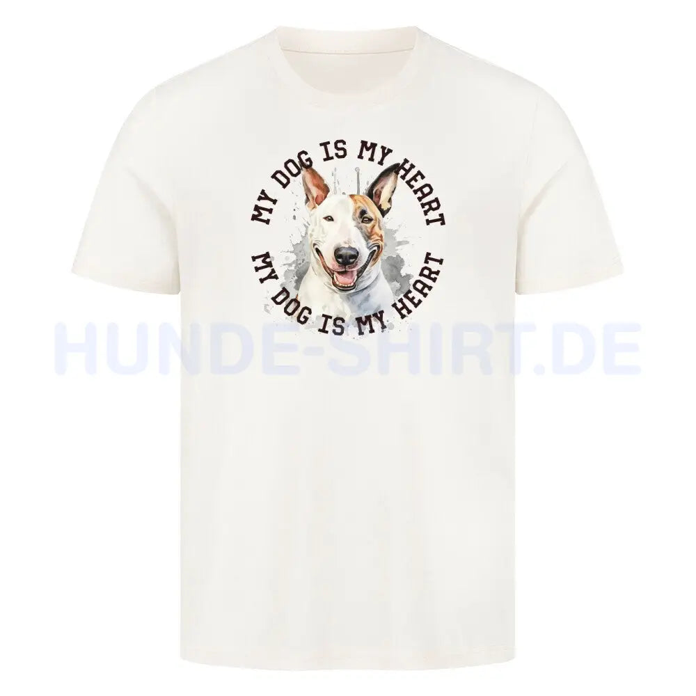 Premium T-Shirt "Bullterrier HEART 2" Natural Raw – hunde-shirt.de