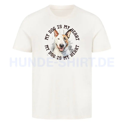 Premium T-Shirt "Bullterrier HEART 2" Natural Raw – hunde-shirt.de