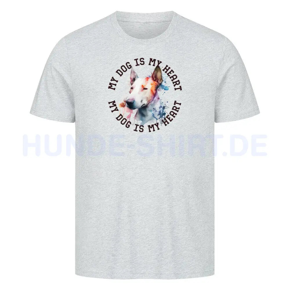 Premium T-Shirt "Bullterrier HEART" Heather Grey – hunde-shirt.de