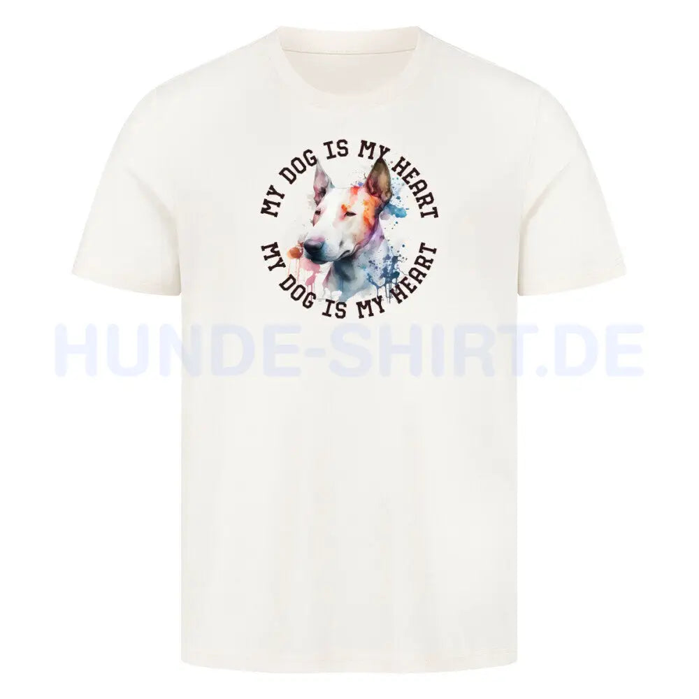 Premium T-Shirt "Bullterrier HEART" Natural Raw – hunde-shirt.de