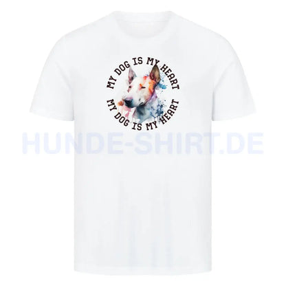 Premium T-Shirt "Bullterrier HEART" Weiß – hunde-shirt.de