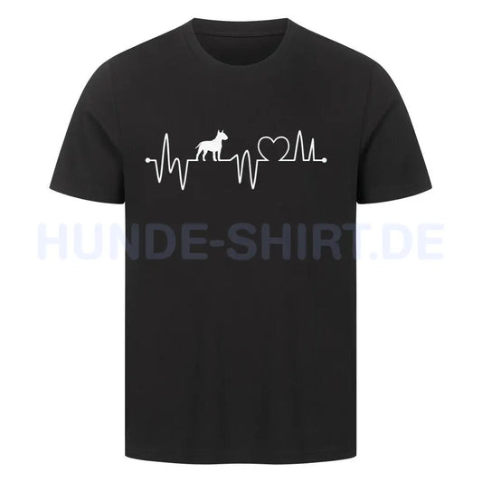 Premium T-Shirt "Bullterrier - Heartbeat" Schwarz – hunde-shirt.de