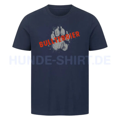 Premium T-Shirt "Bullterrier - PAW" French Navy – hunde-shirt.de